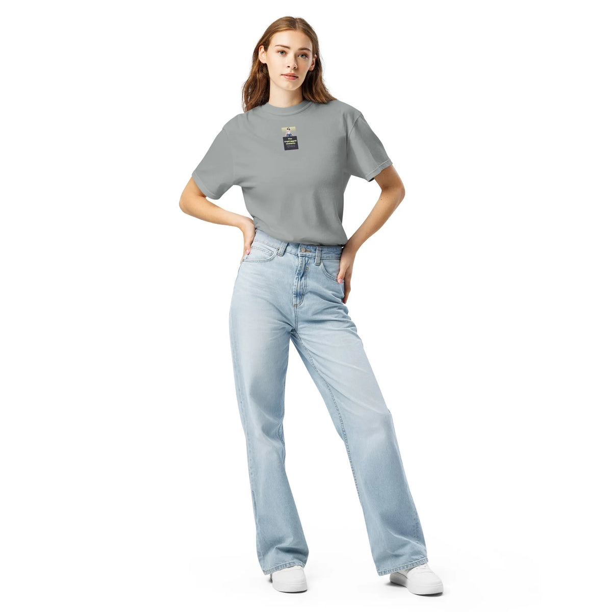 Heritage#2 garment-dyed heavyweight t-shirt in Granite – Vorderansicht