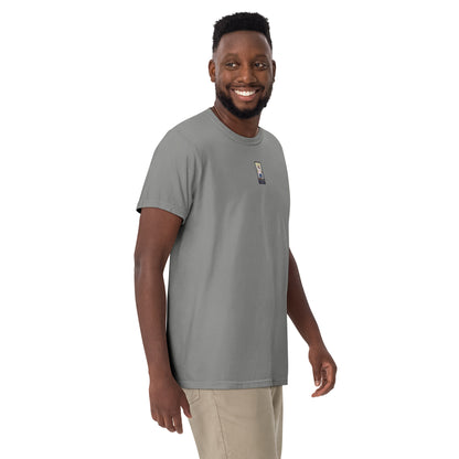 Grey heavyweight T-shirt, chest logo patch print