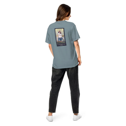 Heritage#1 garment-dyed heavyweight t-shirt in Ice-Blue – Rückenansicht