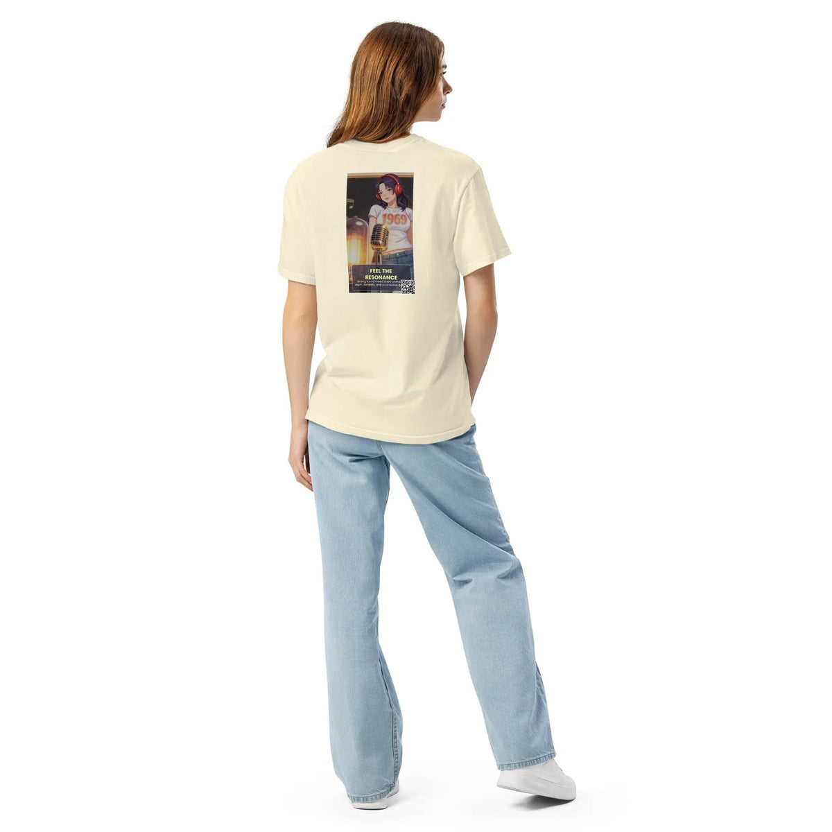 Heritage#2 garment-dyed heavyweight t-shirt in Ivory – Rückenansicht