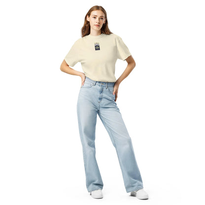 Heritage#2 garment-dyed heavyweight t-shirt in Ivory – Vorderansicht