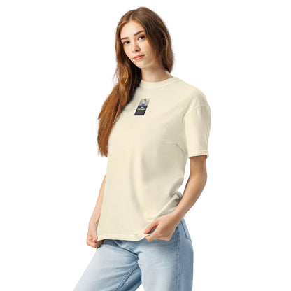 Heritage#2 garment-dyed heavyweight t-shirt in Ivory – Seitenansicht links