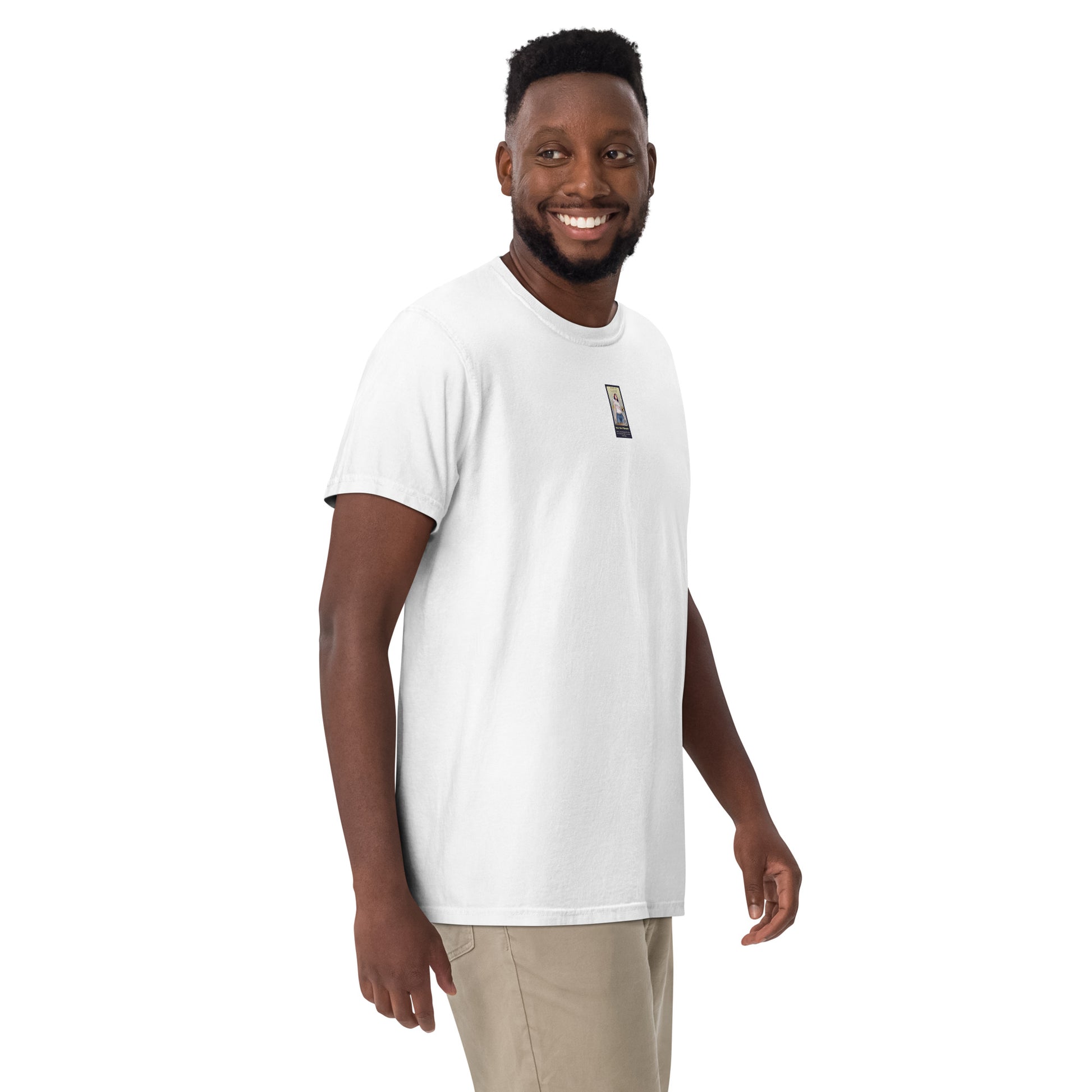 Heritage#3 T‑shirt, weiß: Brustlabel auf schwerem Baumwollstoff