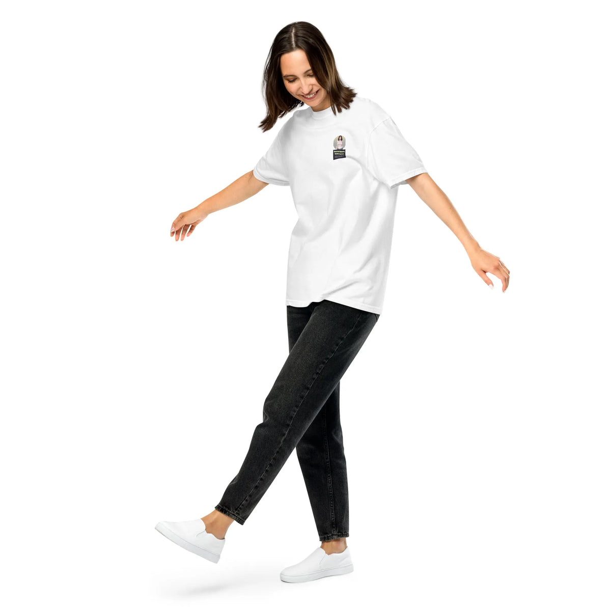 Heritage#1 garment-dyed heavyweight t-shirt in Weiß – Vorderansicht