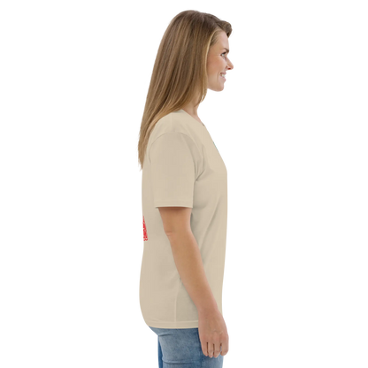 Unisex organic cotton T-shirt, light beige side view