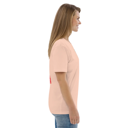 Unisex organic cotton T-shirt, light pink side view