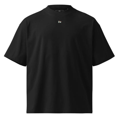 American Football oversized high neck t-shirt in Schwarz – Vorderansicht