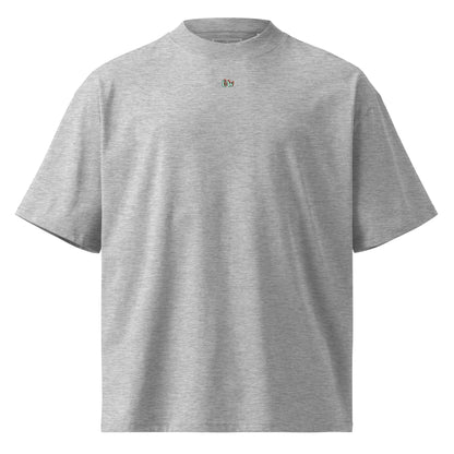 American Football oversized high neck t-shirt in Heather Grey – Vorderansicht