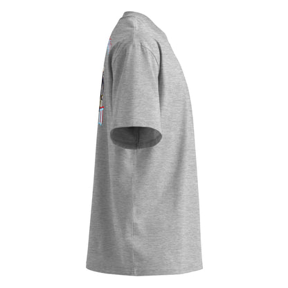 American Football oversized high neck t-shirt in Heather Grey – Seitenansicht rechts