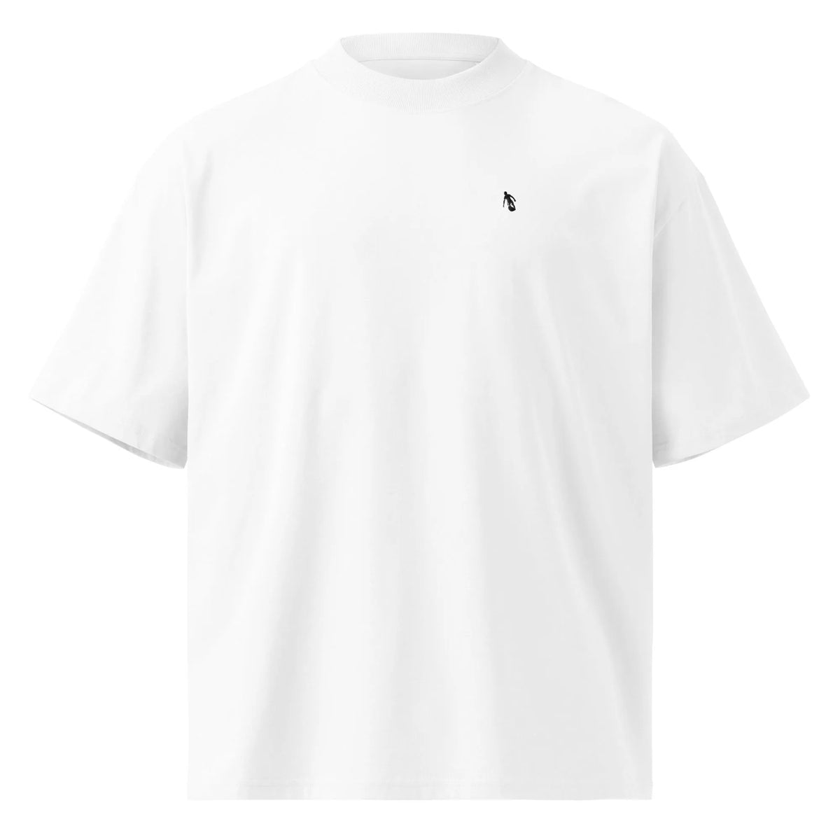 SurfLimit oversized high neck t-shirt in Weiß – Vorderansicht