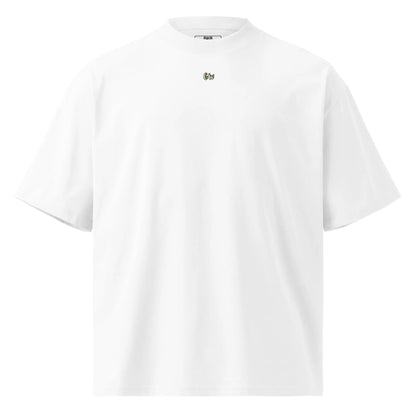American Football oversized high neck t-shirt in Weiß – Vorderansicht