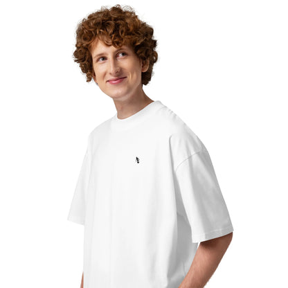 SurfLimit oversized high neck t-shirt in Weiß – Seitenansicht links