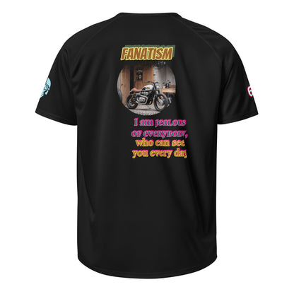 Scrambler#2 T-shirt, black, back graphic print with “FANATISM”