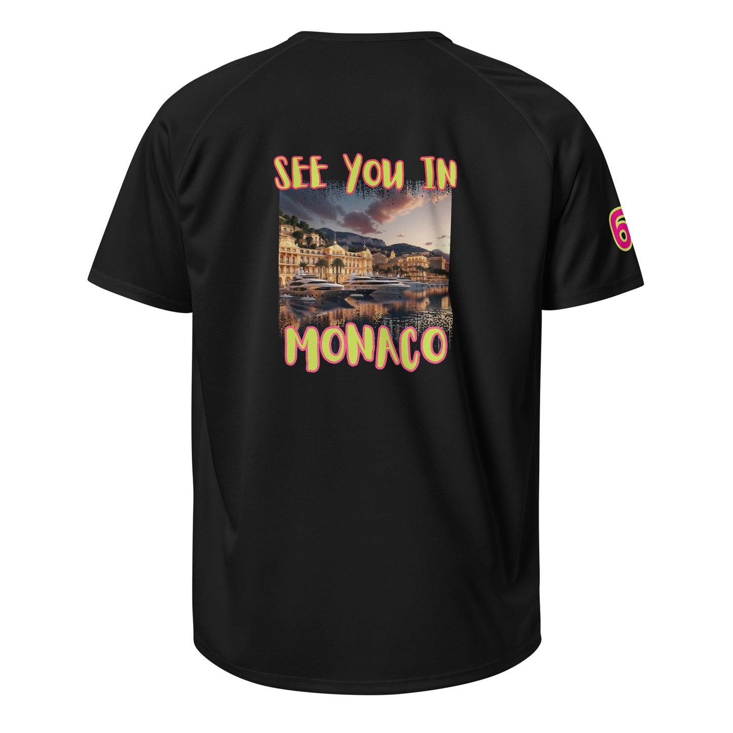 AW Monaco sports jersey, black with back graphic “SEE YOU IN MONACO”