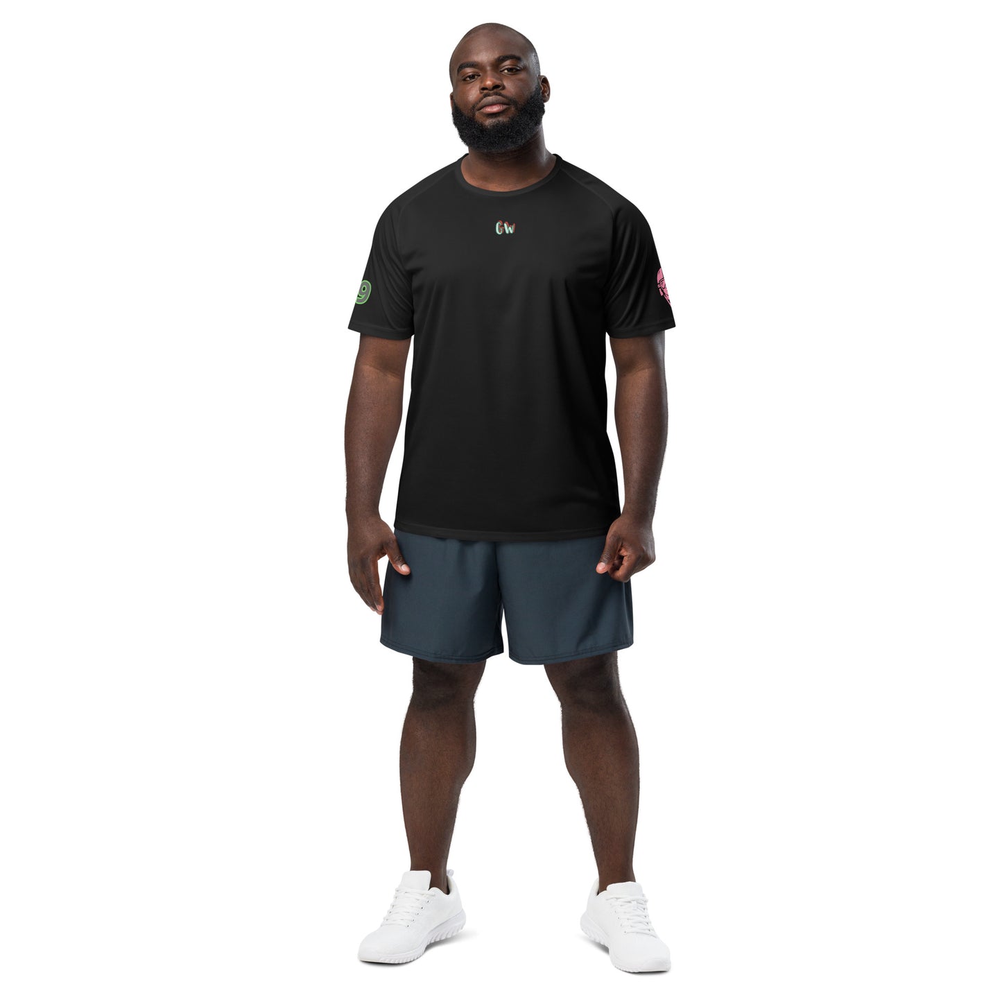 Scrambler#1 T-shirt in black with small chest logo and short sleeves