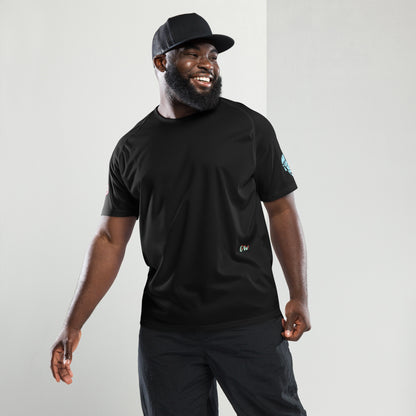 Scrambler#2 T-shirt black with small chest logo and crew neck.