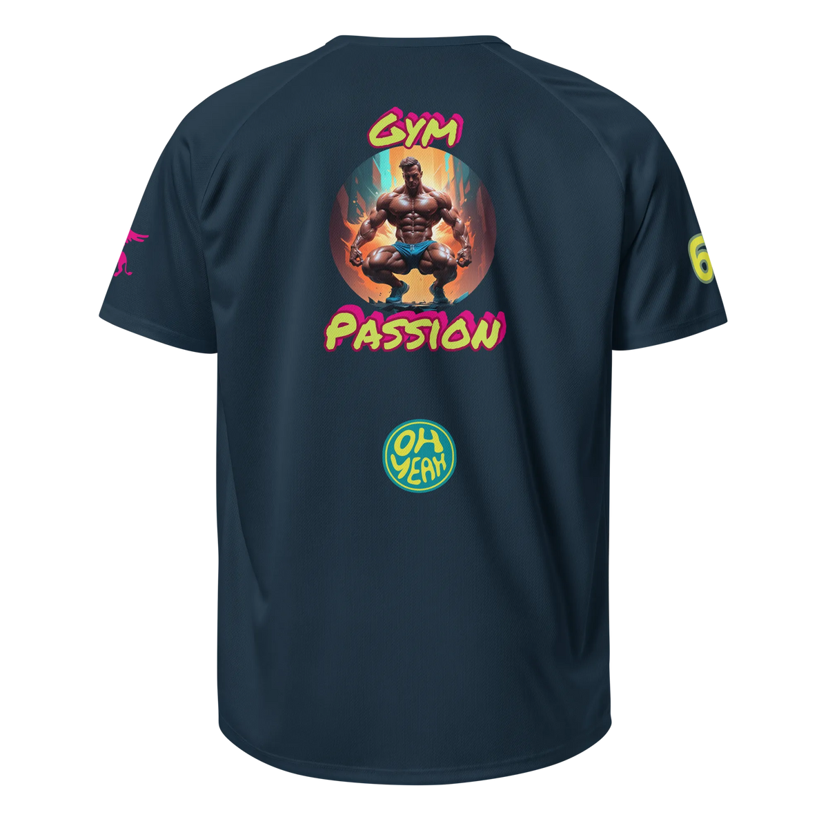 Unisex sports jersey back print “Gym Passion” (French navy)