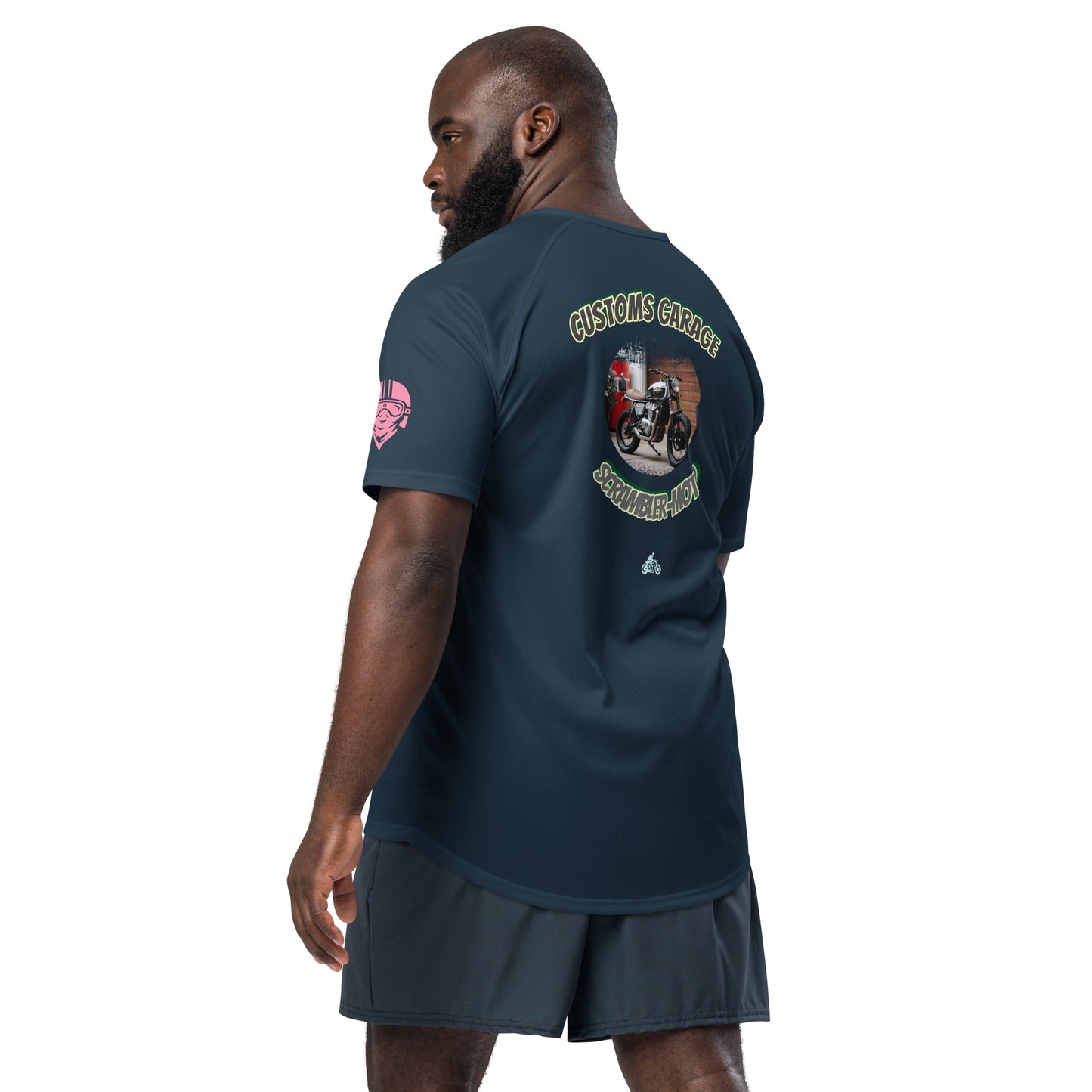 Scrambler#1 T-shirt, French navy, back graphic print and short sleeves