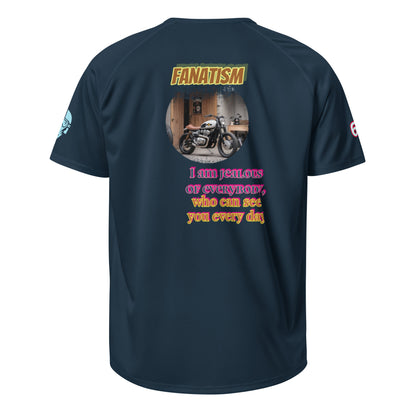 Scrambler#2 T-shirt, French navy, back graphic print with “FANATISM”
