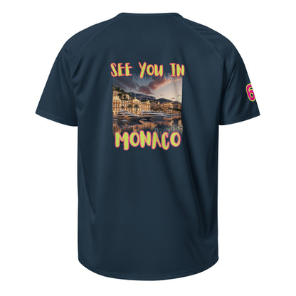 AW Monaco sports jersey, French navy with back graphic “SEE YOU IN MONACO”