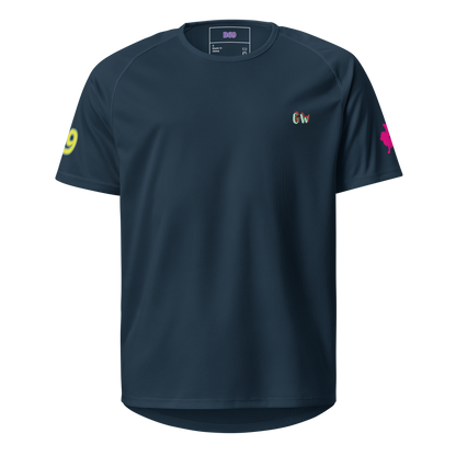 Sports jersey front in French navy with small “Gw” logo