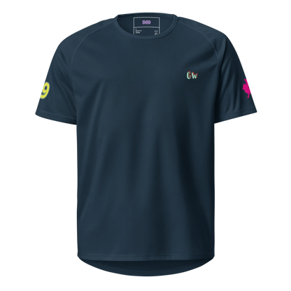 Sports jersey front in French navy with small “Gw” logo