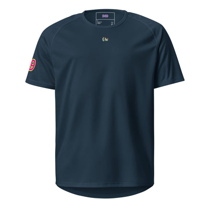 AW Monaco sports jersey, French navy front with “cW” logo and neon “9” sleeve