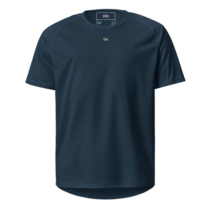 French navy sports jersey, front view with small “cw” logo on chest
