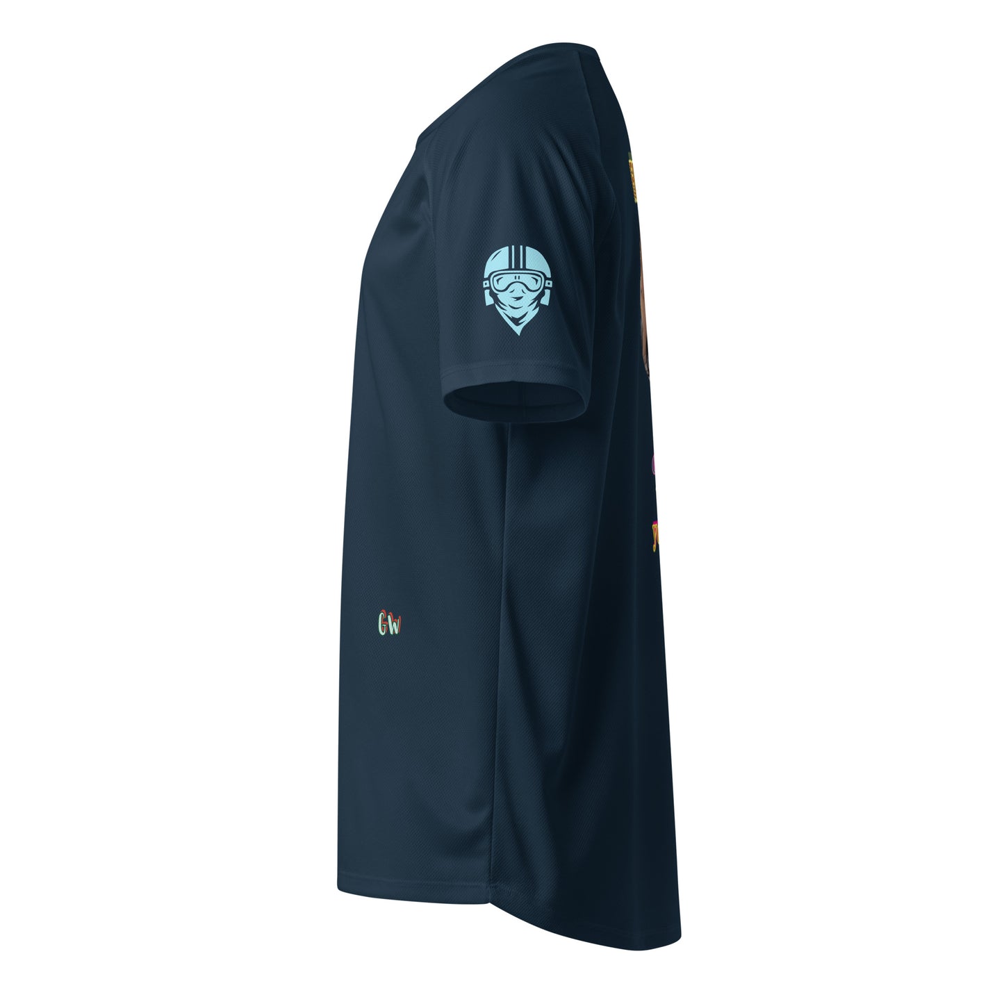 Scrambler#2 T-shirt, French navy, left sleeve face logo and side logo