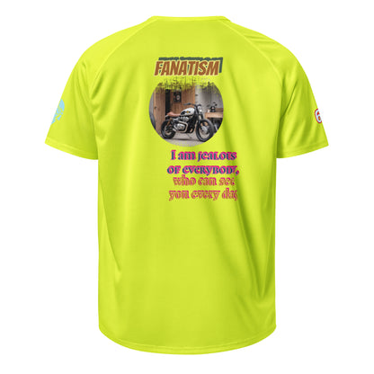 Scrambler#2 T-shirt (Neon yellow) with back graphic text and round image