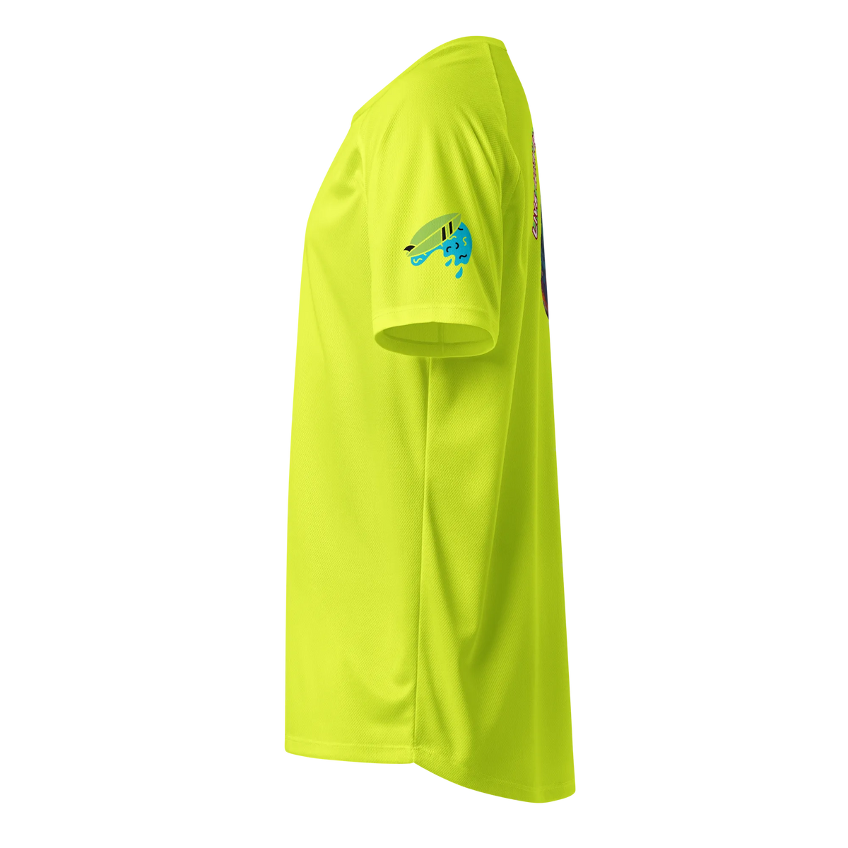 Neon-Limonen Sporttrikot, Logo auf dem linken Ärmel, kurze Ärmel