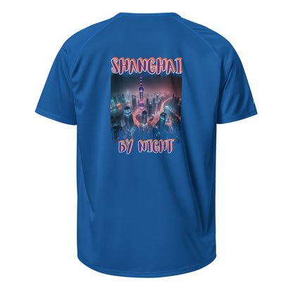 AW Shang sports jersey, royal blue front with 'SHANGHAI BY NIGHT' graphic