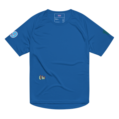 Unisex sports jersey Royal Blue mit kleinem Gw-Logo und Sleeve-Icons