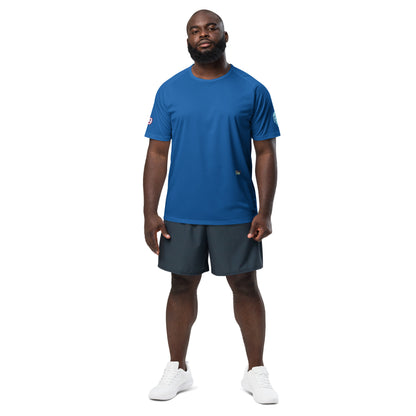 Scrambler#2 T-Shirt Royalblau, Vorderansicht einfarbig mit dezenter Markenstickerei