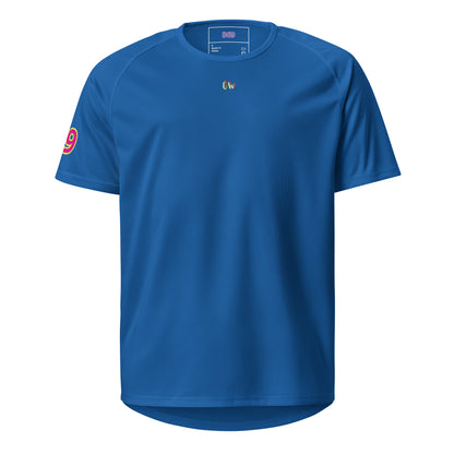 AW Monaco sports jersey, royal blue front with “cW” logo and neon “9” sleeve
