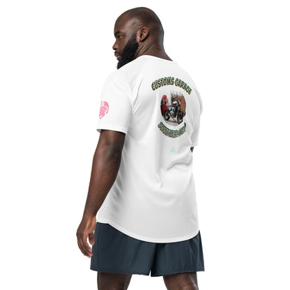 Scrambler#1 T-Shirt, weiß, Rückenprint „Customs Garage“