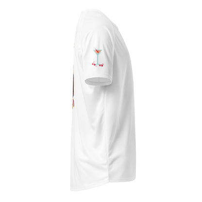AW Mantthn sports jersey, white side view with small chest logo