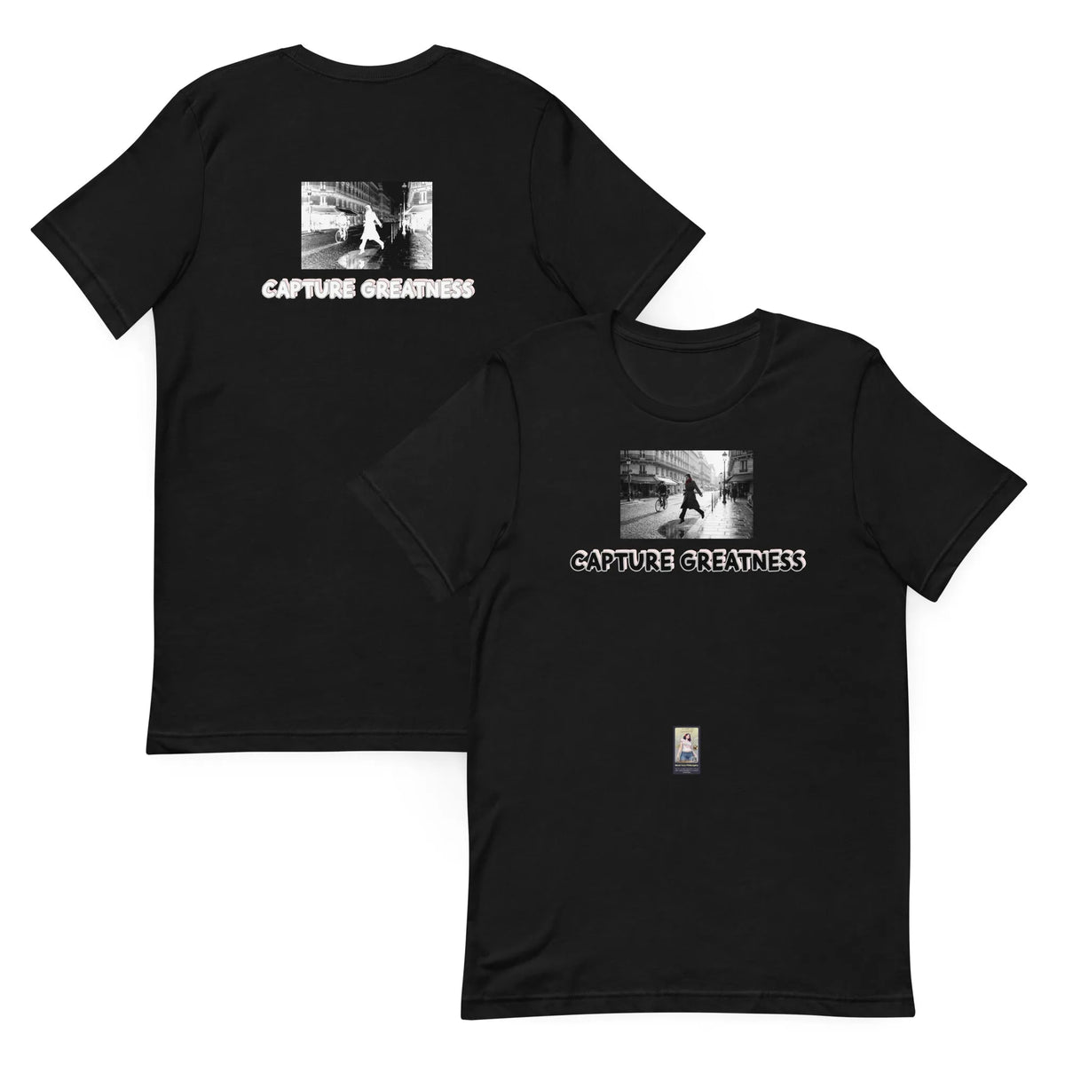 Photo#2 Unisex t-shirt in Schwarz – Vorderansicht Detail