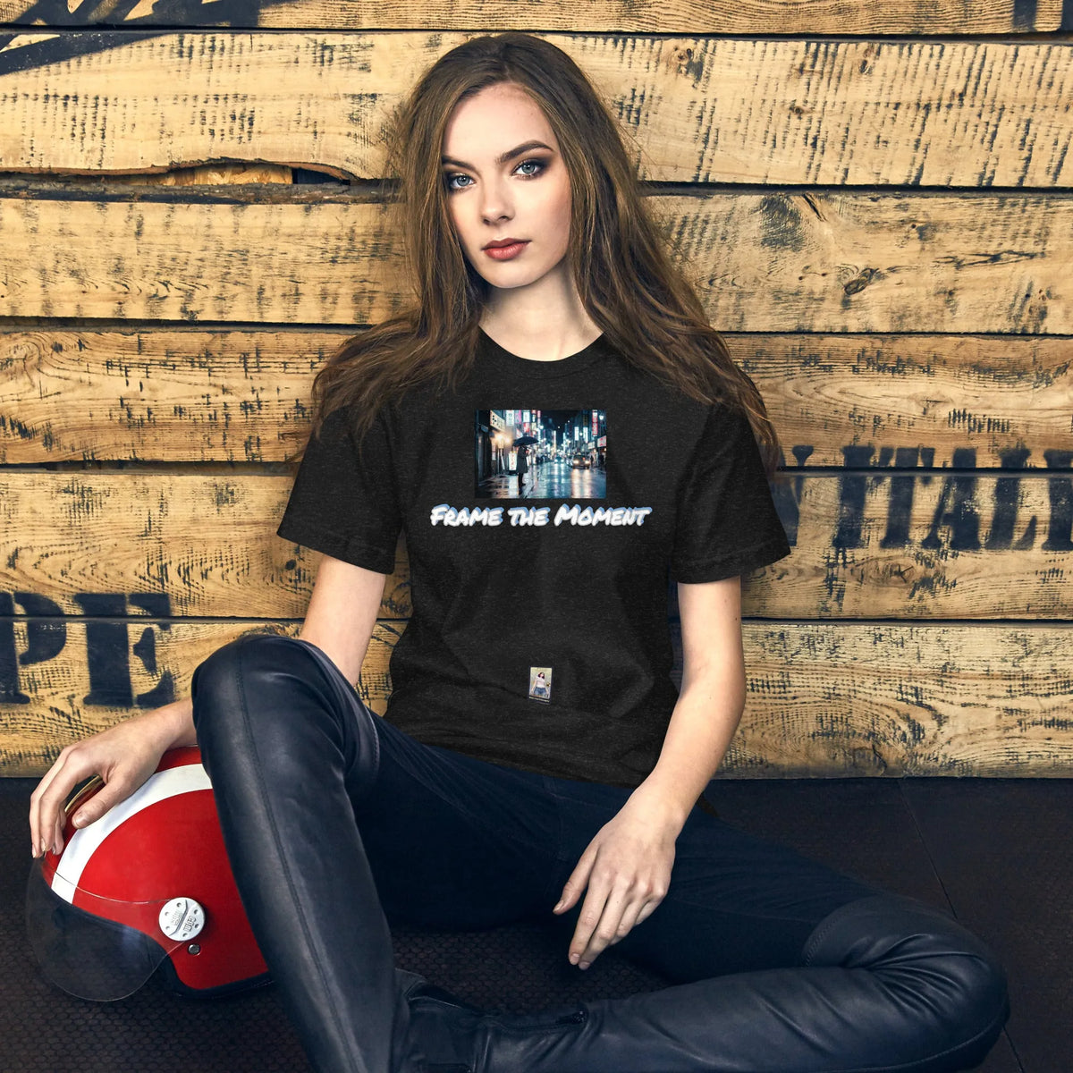 Photo#3 Unisex t-shirt in Black Heather – Vorderansicht Detail