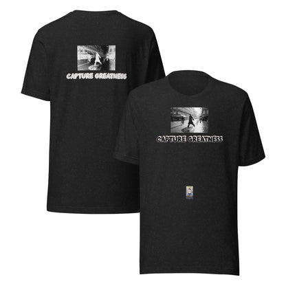 Photo#2 Unisex t-shirt in Black Heather – Vorderansicht Detail