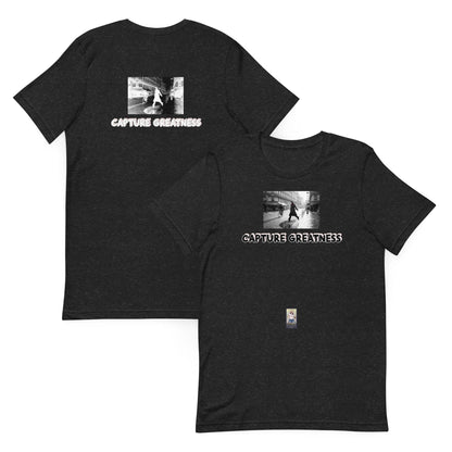 Photo#2 Unisex t-shirt in Black Heather – Vorderansicht Nahaufnahme