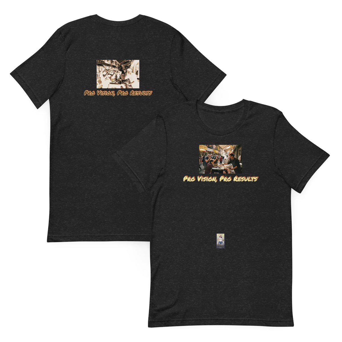 Photo#4 Unisex t-shirt in Black Heather – Vorderansicht Detail