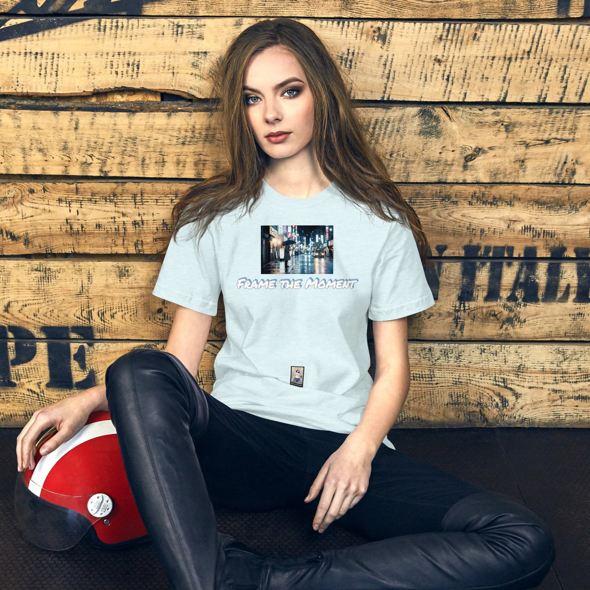 Photo#3 Unisex t-shirt in Heather Ice Blue – Vorderansicht Detail