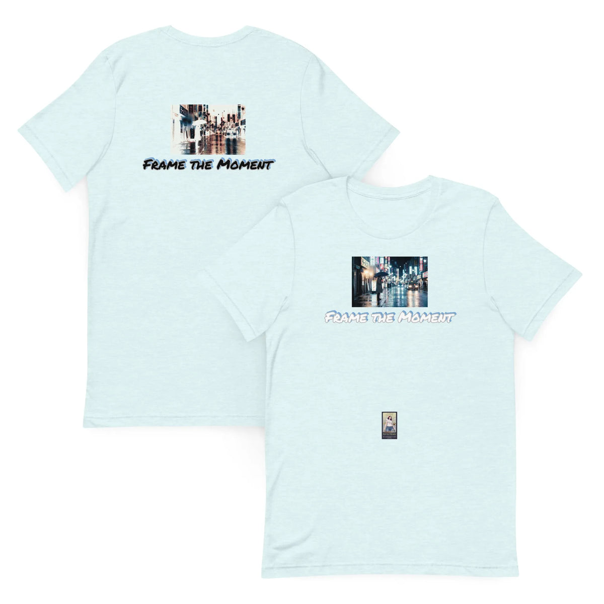 Photo#3 Unisex t-shirt in Heather Ice Blue – Vorderansicht Nahaufnahme