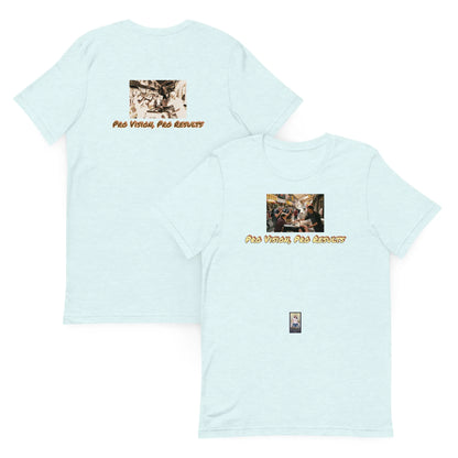 Photo#4 Unisex t-shirt in Heather Ice Blue – Vorderansicht Detail