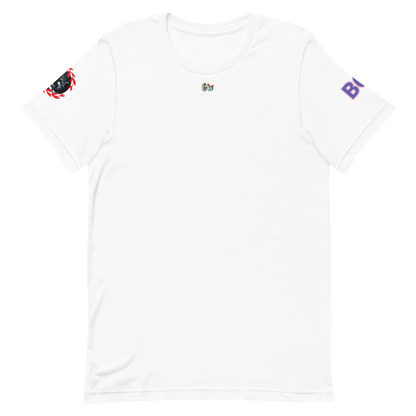 GymT Unisex T-Shirt, weiß, kleines Brustlogo, kurze Ärmel