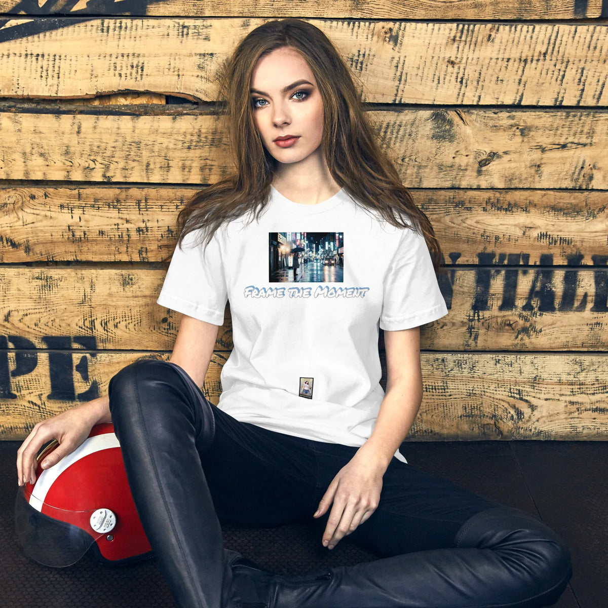 Photo#3 Unisex t-shirt in Weiß – Vorderansicht Nahaufnahme