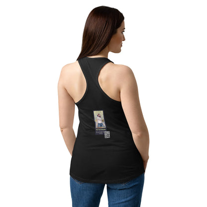 Heritage#4 Women’s fitted racerback tank top in Schwarz – Rückenansicht
